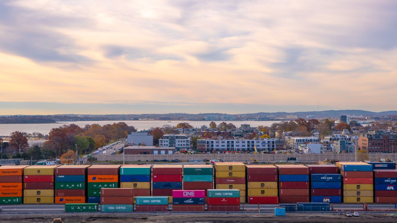 aerial view of container stacks feeding regional supply and Kansas City container prices
